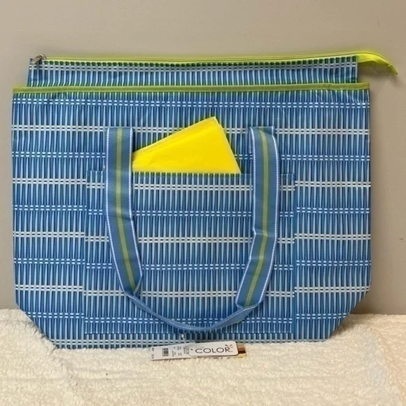 All For Color Insulated “Blue Rattan” Cooler Tote Bag - Picture 2 of 7
